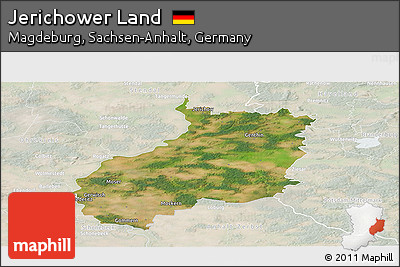 Satellite Panoramic Map of Jerichower Land, lighten