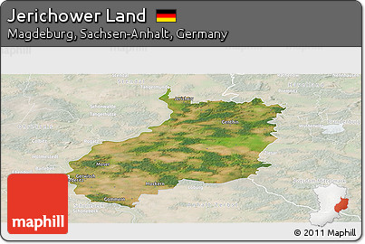 Satellite Panoramic Map of Jerichower Land, lighten