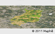 Satellite Panoramic Map of Jerichower Land, semi-desaturated