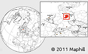 Blank Location Map of Magdeburg, within the entire country