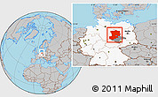 Gray Location Map of Magdeburg, highlighted country, highlighted parent region