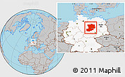 Gray Location Map of Magdeburg, highlighted country