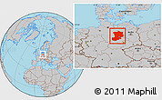 Gray Location Map of Magdeburg