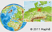 Physical Location Map of Magdeburg, within the entire country