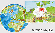 Physical Location Map of Magdeburg, highlighted country, within the entire country