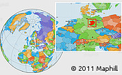 Political Location Map of Magdeburg, within the entire country