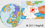 Political Location Map of Magdeburg, highlighted country