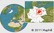 Satellite Location Map of Magdeburg, highlighted country