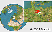 Satellite Location Map of Magdeburg, highlighted parent region