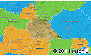 Satellite 3D Map of Schönebeck, political outside