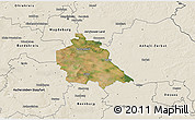 Satellite 3D Map of Schönebeck, shaded relief outside