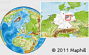 Physical Location Map of Schönebeck, highlighted country, highlighted parent region, within the entire country