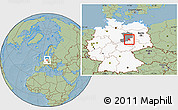 Savanna Style Location Map of Schönebeck, highlighted country, highlighted parent region, hill shading