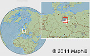 Savanna Style Location Map of Schönebeck, highlighted parent region, highlighted grandparent region, hill shading