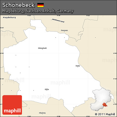 Classic Style Simple Map of Schönebeck