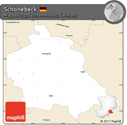 Classic Style Simple Map of Schönebeck