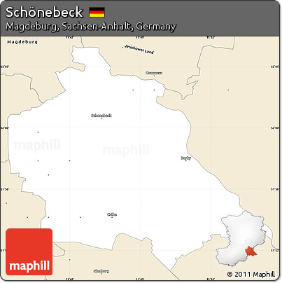 Classic Style Simple Map of Schönebeck