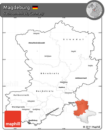 Blank Simple Map of Magdeburg, cropped outside