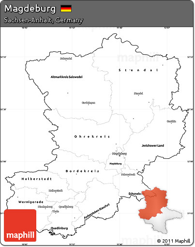 Blank Simple Map of Magdeburg, cropped outside
