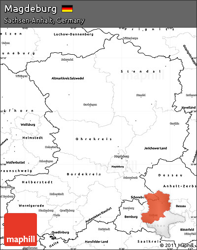 Blank Simple Map of Magdeburg