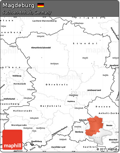 Blank Simple Map of Magdeburg