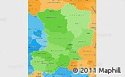 Political Shades Simple Map of Magdeburg