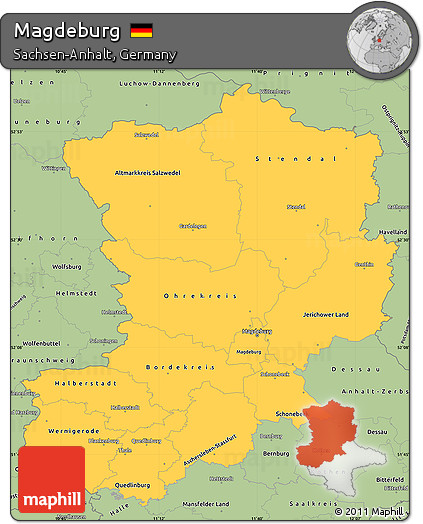 Savanna Style Simple Map of Magdeburg