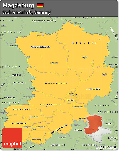 Savanna Style Simple Map of Magdeburg