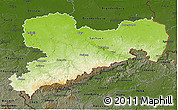 Physical 3D Map of Sachsen, darken