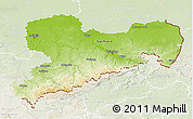 Physical 3D Map of Sachsen, lighten