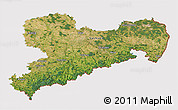 Satellite 3D Map of Sachsen, cropped outside