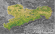 Satellite 3D Map of Sachsen, desaturated