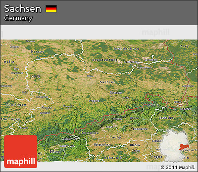 Satellite 3D Map of Sachsen