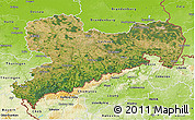 Satellite 3D Map of Sachsen, physical outside