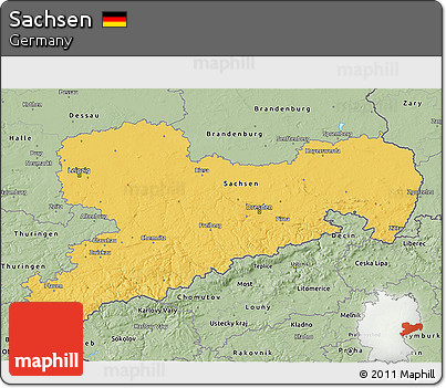Savanna Style 3D Map of Sachsen