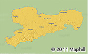 Savanna Style 3D Map of Sachsen, single color outside