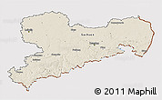 Shaded Relief 3D Map of Sachsen, cropped outside