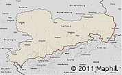 Shaded Relief 3D Map of Sachsen, desaturated