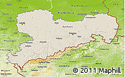 Shaded Relief 3D Map of Sachsen, physical outside