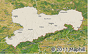 Shaded Relief 3D Map of Sachsen, satellite outside