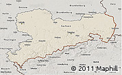 Shaded Relief 3D Map of Sachsen, semi-desaturated
