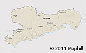 Shaded Relief 3D Map of Sachsen, single color outside