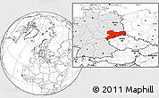 Blank Location Map of Sachsen, highlighted country