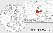 Blank Location Map of Sachsen