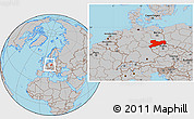 Gray Location Map of Sachsen, within the entire country