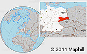 Gray Location Map of Sachsen, highlighted country