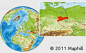 Physical Location Map of Sachsen