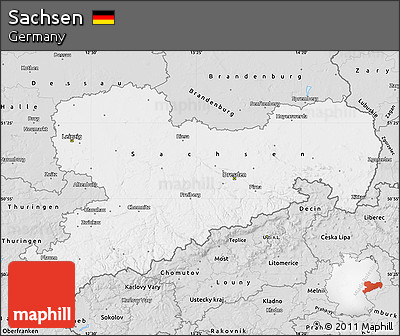 Silver Style Map of Sachsen