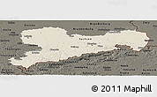 Shaded Relief Panoramic Map of Sachsen, darken