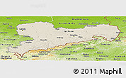 Shaded Relief Panoramic Map of Sachsen, physical outside